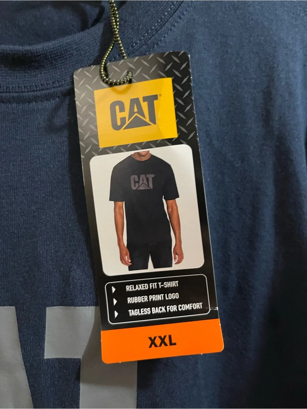 CAT Blue Logo T‑Shirt - Comfortable Workwear Tee Size 2XL